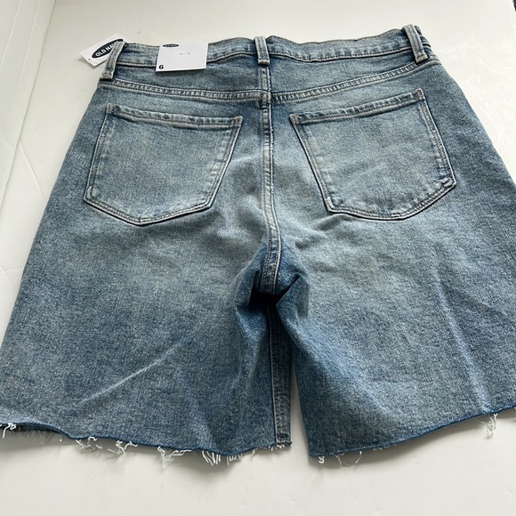 NWT Old Navy high waisted zip closure distressed faded blue 7” jean short cutoff - Picture 11 of 15